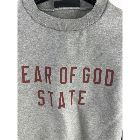 Essentials Fear of God State Sweatshirt Fleece Crew Neck Heather Oatmeal Medium - Picture 6 of 16